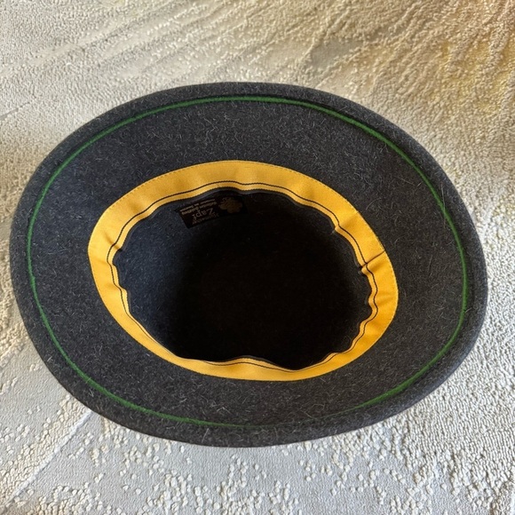 Hutmacher Zapf felt gray hat brown olive green ribbon with gold main image 6